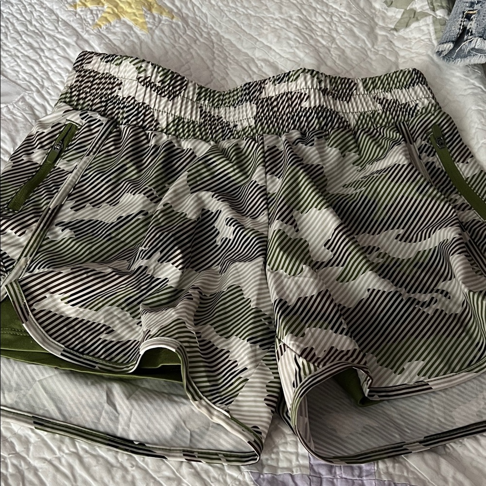 Avia Green Camouflage Women's Athletic Shorts